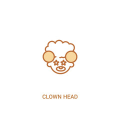 clown head concept 2 colored icon. simple line element illustration. outline brown clown head symbol. can be used for web and mobile ui/ux.