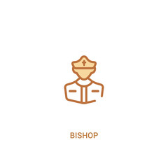 bishop concept 2 colored icon. simple line element illustration. outline brown bishop symbol. can be used for web and mobile ui/ux.