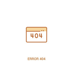 error 404 concept 2 colored icon. simple line element illustration. outline brown error 404 symbol. can be used for web and mobile ui/ux.