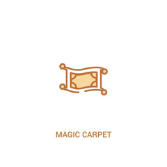 magic carpet concept 2 colored icon. simple line element illustration. outline brown magic carpet symbol. can be used for web and mobile ui/ux.