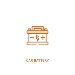 car battery concept 2 colored icon. simple line element illustration. outline brown car battery symbol. can be used for web and mobile ui/ux.