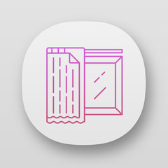 Liner shades app icon. House and office furnishing. Home interior design. Window coverings, treatments. Blackout liner. UI/UX user interface. Web or mobile applications. Vector isolated illustrations