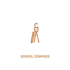 school compass concept 2 colored icon. simple line element illustration. outline brown school compass symbol. can be used for web and mobile ui/ux.