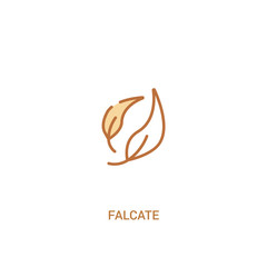 Fototapeta premium falcate concept 2 colored icon. simple line element illustration. outline brown falcate symbol. can be used for web and mobile ui/ux.