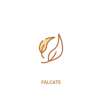 falcate concept 2 colored icon. simple line element illustration. outline brown falcate symbol. can be used for web and mobile ui/ux.