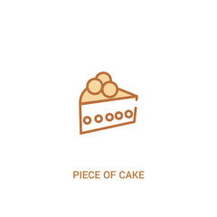 piece of cake concept 2 colored icon. simple line element illustration. outline brown piece of cake symbol. can be used for web and mobile ui/ux.