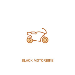 black motorbike concept 2 colored icon. simple line element illustration. outline brown black motorbike symbol. can be used for web and mobile ui/ux.