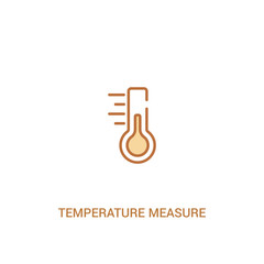 temperature measure concept 2 colored icon. simple line element illustration. outline brown temperature measure symbol. can be used for web and mobile ui/ux.