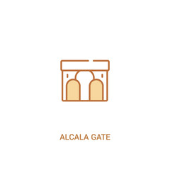 alcala gate concept 2 colored icon. simple line element illustration. outline brown alcala gate symbol. can be used for web and mobile ui/ux.