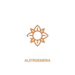 alstroemeria concept 2 colored icon. simple line element illustration. outline brown alstroemeria symbol. can be used for web and mobile ui/ux.