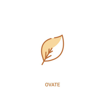 ovate concept 2 colored icon. simple line element illustration. outline brown ovate symbol. can be used for web and mobile ui/ux.