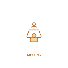 meeting concept 2 colored icon. simple line element illustration. outline brown meeting symbol. can be used for web and mobile ui/ux.