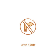 keep right concept 2 colored icon. simple line element illustration. outline brown keep right symbol. can be used for web and mobile ui/ux.