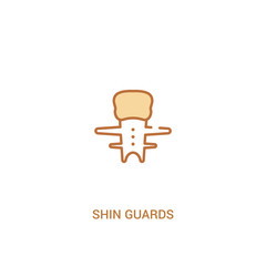 shin guards concept 2 colored icon. simple line element illustration. outline brown shin guards symbol. can be used for web and mobile ui/ux.