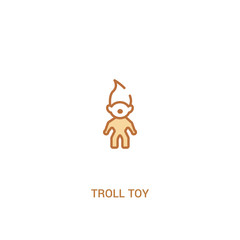 troll toy concept 2 colored icon. simple line element illustration. outline brown troll toy symbol. can be used for web and mobile ui/ux.