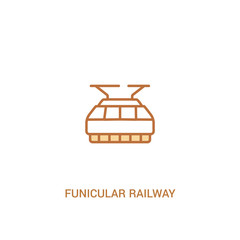 funicular railway concept 2 colored icon. simple line element illustration. outline brown funicular railway symbol. can be used for web and mobile ui/ux.