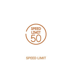 speed limit concept 2 colored icon. simple line element illustration. outline brown speed limit symbol. can be used for web and mobile ui/ux.