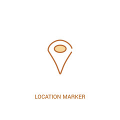 location marker concept 2 colored icon. simple line element illustration. outline brown location marker symbol. can be used for web and mobile ui/ux.