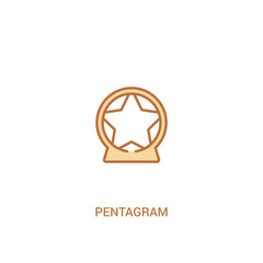 pentagram concept 2 colored icon. simple line element illustration. outline brown pentagram symbol. can be used for web and mobile ui/ux.