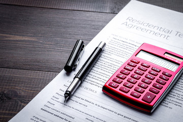 concept conclusion of treaty on dark wooden background