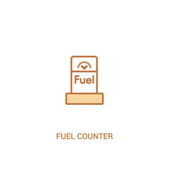 fuel counter concept 2 colored icon. simple line element illustration. outline brown fuel counter symbol. can be used for web and mobile ui/ux.