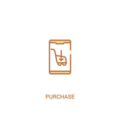 purchase concept 2 colored icon. simple line element illustration. outline brown purchase symbol. can be used for web and mobile ui/ux.