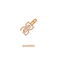 sharpen concept 2 colored icon. simple line element illustration. outline brown sharpen symbol. can be used for web and mobile ui/ux.