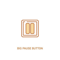 big pause button concept 2 colored icon. simple line element illustration. outline brown big pause button symbol. can be used for web and mobile ui/ux.