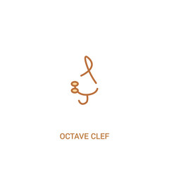 octave clef concept 2 colored icon. simple line element illustration. outline brown octave clef symbol. can be used for web and mobile ui/ux.
