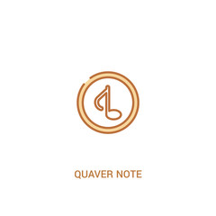 quaver note concept 2 colored icon. simple line element illustration. outline brown quaver note symbol. can be used for web and mobile ui/ux.