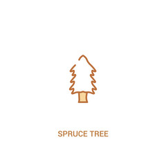 spruce tree concept 2 colored icon. simple line element illustration. outline brown spruce tree symbol. can be used for web and mobile ui/ux.