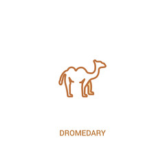 dromedary concept 2 colored icon. simple line element illustration. outline brown dromedary symbol. can be used for web and mobile ui/ux.