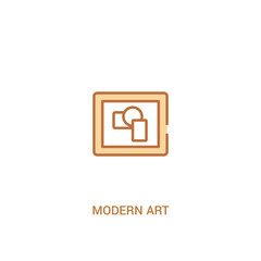 modern art concept 2 colored icon. simple line element illustration. outline brown modern art symbol. can be used for web and mobile ui/ux.