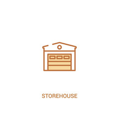 storehouse concept 2 colored icon. simple line element illustration. outline brown storehouse symbol. can be used for web and mobile ui/ux.