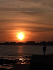 Fototapeta premium coucher de soleil les sables d'olonne la vendée