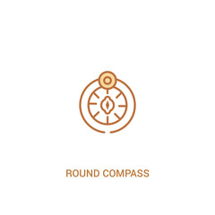 round compass concept 2 colored icon. simple line element illustration. outline brown round compass symbol. can be used for web and mobile ui/ux.