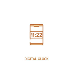 digital clock concept 2 colored icon. simple line element illustration. outline brown digital clock symbol. can be used for web and mobile ui/ux.