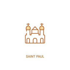Fototapeta premium saint paul concept 2 colored icon. simple line element illustration. outline brown saint paul symbol. can be used for web and mobile ui/ux.