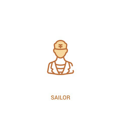 sailor concept 2 colored icon. simple line element illustration. outline brown sailor symbol. can be used for web and mobile ui/ux.