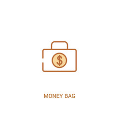 money bag concept 2 colored icon. simple line element illustration. outline brown money bag symbol. can be used for web and mobile ui/ux.