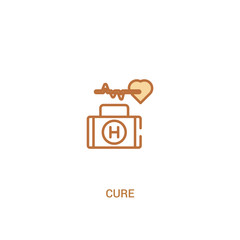 cure concept 2 colored icon. simple line element illustration. outline brown cure symbol. can be used for web and mobile ui/ux.