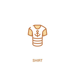 shirt concept 2 colored icon. simple line element illustration. outline brown shirt symbol. can be used for web and mobile ui/ux.