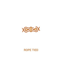 rope tied concept 2 colored icon. simple line element illustration. outline brown rope tied symbol. can be used for web and mobile ui/ux.