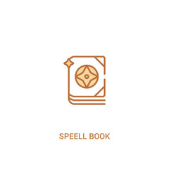 speell book concept 2 colored icon. simple line element illustration. outline brown speell book symbol. can be used for web and mobile ui/ux.