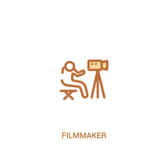 filmmaker concept 2 colored icon. simple line element illustration. outline brown filmmaker symbol. can be used for web and mobile ui/ux.