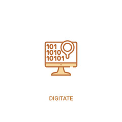 digitate concept 2 colored icon. simple line element illustration. outline brown digitate symbol. can be used for web and mobile ui/ux.