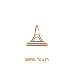 eiffel tower concept 2 colored icon. simple line element illustration. outline brown eiffel tower symbol. can be used for web and mobile ui/ux.