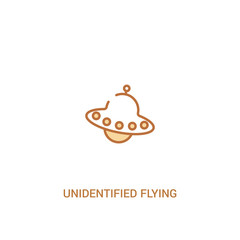 unidentified flying concept 2 colored icon. simple line element illustration. outline brown unidentified flying symbol. can be used for web and mobile ui/ux.