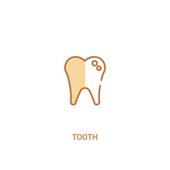 Obraz premium tooth concept 2 colored icon. simple line element illustration. outline brown tooth symbol. can be used for web and mobile ui/ux.