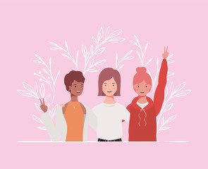 young and beautiful interracial girls group characters